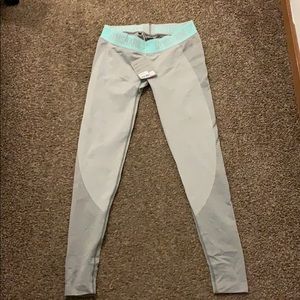 Grey with Light Blue Band Gymshark Leggings